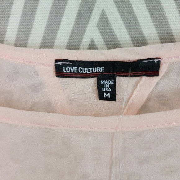 New Love Culture Size Medium Top Flowy Lightweight Mesh pink Peekaboo back - Picture 6 of 9
